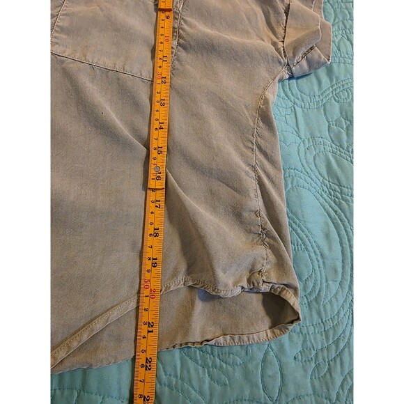 Cloth & Stone Women's Size Medium Gray Tencel Short‎ Sleeve  Tie Front Top Boho - Picture 9 of 9